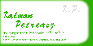 kalman petreasz business card